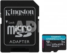 Kingston microSD 1TB CanvasGo! Plus 200MB/s A2 U3 V30 + adapter kaina
