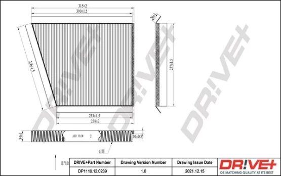 Filtras, salono oras Dr!ve+ DP1110.12.0239