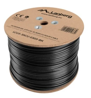 Laidas Lanberg CAT 5e UTP Nėra, Nėra, 305 m, juoda