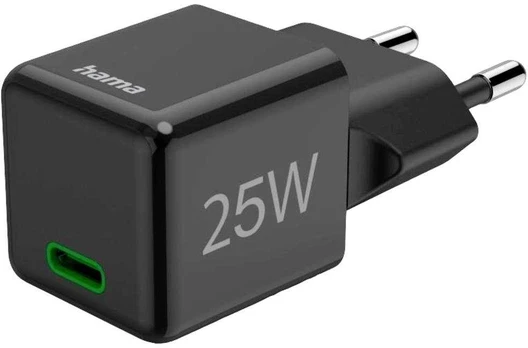 Hama supermini 25W PD/QC 1x USB-C juoda