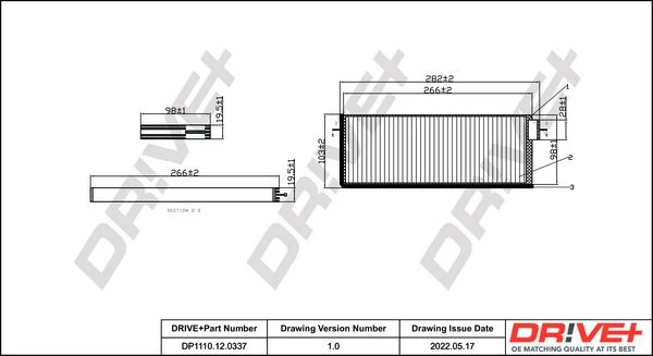 Filtras, salono oras Dr!ve+ DP1110.12.0337