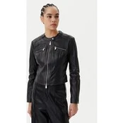 PINKO Odinė striukė Borderline Biker 104914 A2HT Juoda Regular Fit