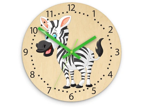 Vaikiškas sieninis laikrodis Zebras