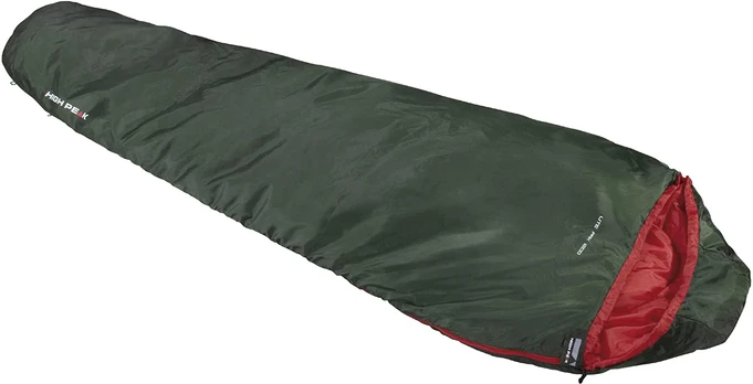 Miegmaišis High Peak Lite Pak 1200, raudonas/žalias, kairinis, 225 cm