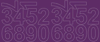 Lipnūs numerių lipdukai Drago, 8 cm, violetinė/blizgūs