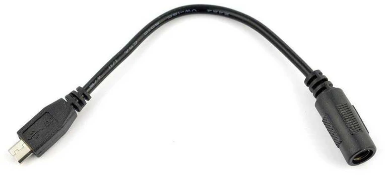 Oem Adapteris 5.5 / 2.1mm lizdas - microUSB kištukas su 15cm kabeliu