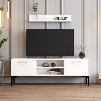 TV staliukas Kalune Design Riga, baltas, 30 cm x 140 cm x 48 cm