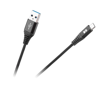 USB - USB micro REBEL kabelis 200 cm juodas