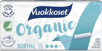 Vuokkoset Vuokkoset, 100% BIO, tamponai Normalūs, 16 vienetų