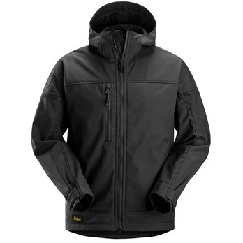 Elastinga SNICKERS WORKWEAR 1226 softshell striukė su gobtuvu, juoda