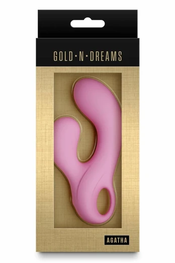 GOLD-N-DREAMS Agatha Rose Quartz Compact Vibrating Silicone Device