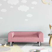 Vaikiška sofa, rožinės spalvos, 70x45x26,5cm, aksomas kaina