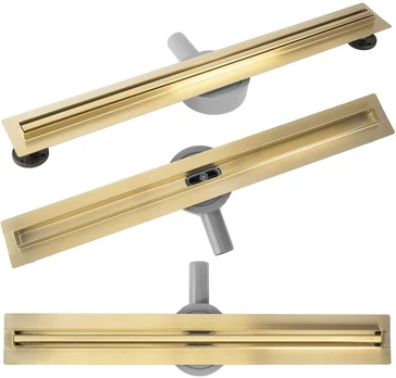 Dušo latakas REA Neox Slim Pro, Brushed Gold, 90 cm