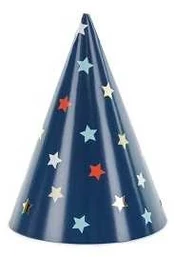 PartyDeco Šventinės kepurėlės Žvaigždės 6vnt