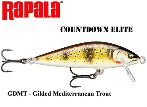 Vobleris Rapala CountDown Elite GDMT - Gilded Mediterranean Trout