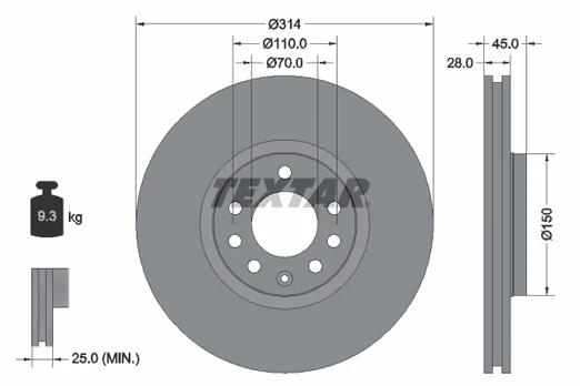 TEXTAR 92118803 Brake Disc