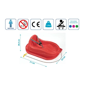 Enero Mini raudonos plastikinės rogės