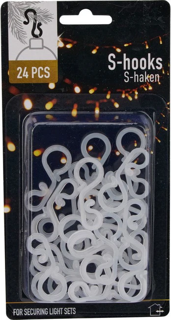Kabliukai S, baltos spalvos, 4,5 cm, 24 vnt
