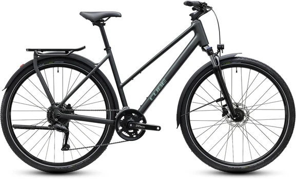 Dviratis Cube Kathmandu ONE Trapeze blackforest'n'chrome 2027-46 cm (Dydis: 46 cm)