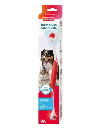 BEAPHAR Toothbrush Regular dvipusis dantų šepetėlis šunims ir katėms