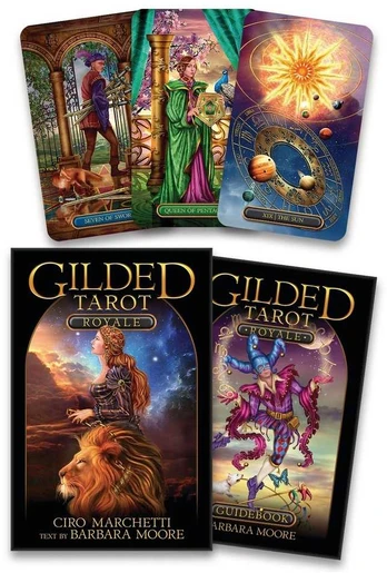 Originalios Llewellyn taro kortos ' Gilded Tarot Royale' + vadovas