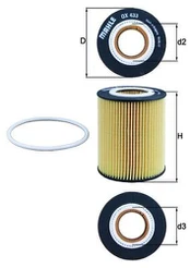 Alyvos filtras MAHLE OX433D