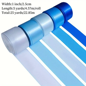 Satino juostelės rinkinys, 5 Rolls Blue Combination