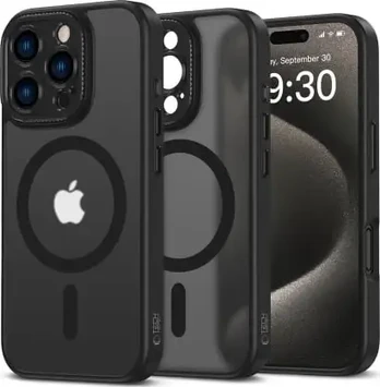 Matinis juodas dėklas Apple iPhone 16 Pro telefonui "Tech-Protect MagCam Magsafe"
