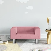 Vaikiška sofa, rožinės spalvos, 50x40x26,5cm, aksomas kaina