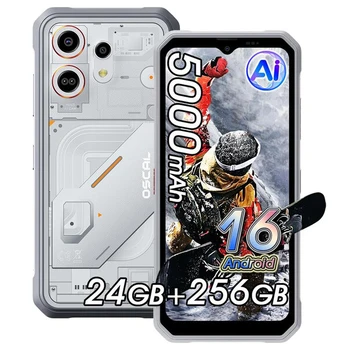 Telefonas OSCAL MARINE 3 6.56" Android 15 24GB+256GB 5000mAh Android 4G,NFC,Dual SIM - Balta
