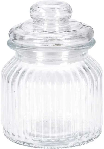 Stiklainis su briaunomis sandariai uždarytu dangteliu, 500 ml