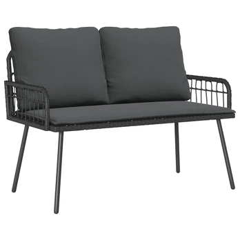 Sodo suolas Juodas 114x64x78 cm Poliratanas