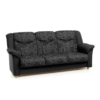 Sofa-lova Manchester 3S, juoda, geltonas