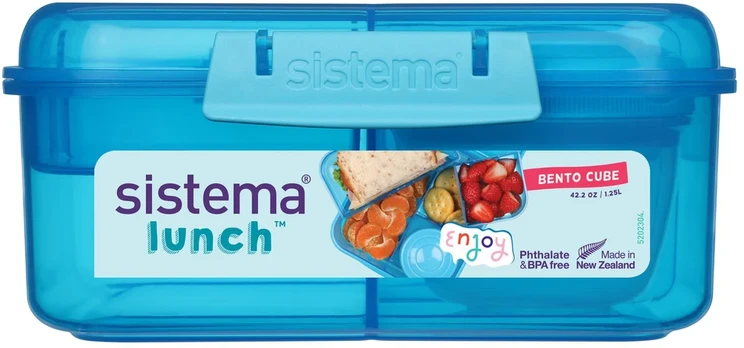Sistema 1,25 l „Bento Cube“ pietų dėžutė mėlyna