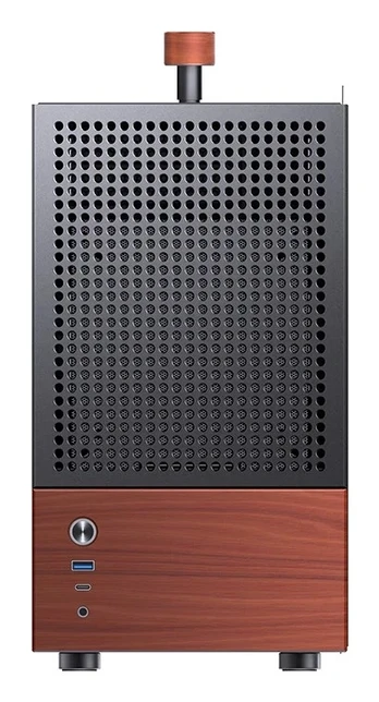 Jonsbo T6 PC Gehäuse, Mini-Tower, Mini-ITX, Tempered Glass, Holz - juodas