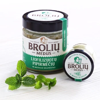 Medus su pipirmėte Brolių medus, 200 g