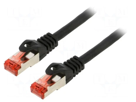 LANBERG Patchcord cat.6 FTP 0.25m black | PCF6-10CU-0025-BK