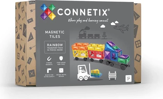 Connetix - Transport Pack - Rainbow - 50 Pieces (CT-R-00050-TR)