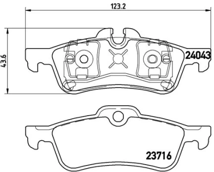 Stabdžių trinkelių rinkinys, diskinis stabdys BREMBO P06032