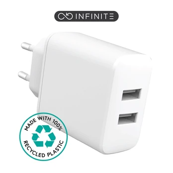 Adapteris Estuff Infinite ES637005, 2 x USB A, balta, 24 W