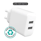 Adapteris Estuff Infinite ES637005, 2 x USB A, balta, 24 W kaina