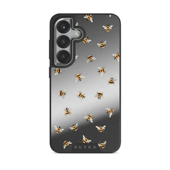 Honeycomb - Samsung Galaxy S25 Case, Elite Mirror Dark (Magnetic) / Silver