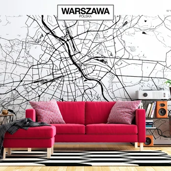 Artgeist Fototapetas - Warsaw Map