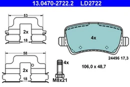 ATE 13.0470-2722.2 Brake pad set