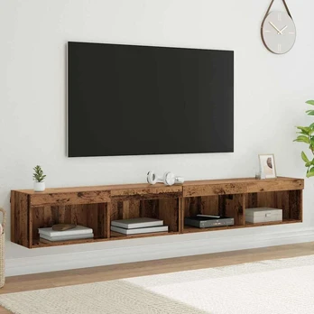 TV staliukas TV sieniniai spintelės Panama 2 pcs Senas medis