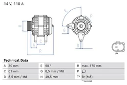 BOSCH 0 986 085 030 Kintamosios srovės generatorius