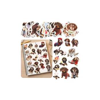 Lean Set of Paper Stickers with Spaniel Dogs for Decorating 50 pcs.