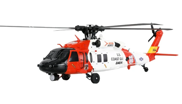 Amewi UH60 Juodas Hawk Coastguard Helikopter 6G/3D RTF