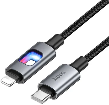 LED Cable USB C to Lightning Hoco PD 27W 1,2 m U144 juodas