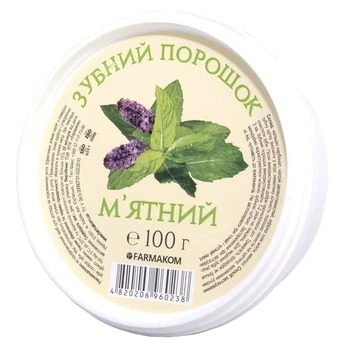 Farmakom dantų milteliai Pipirmėtės, 100 g
